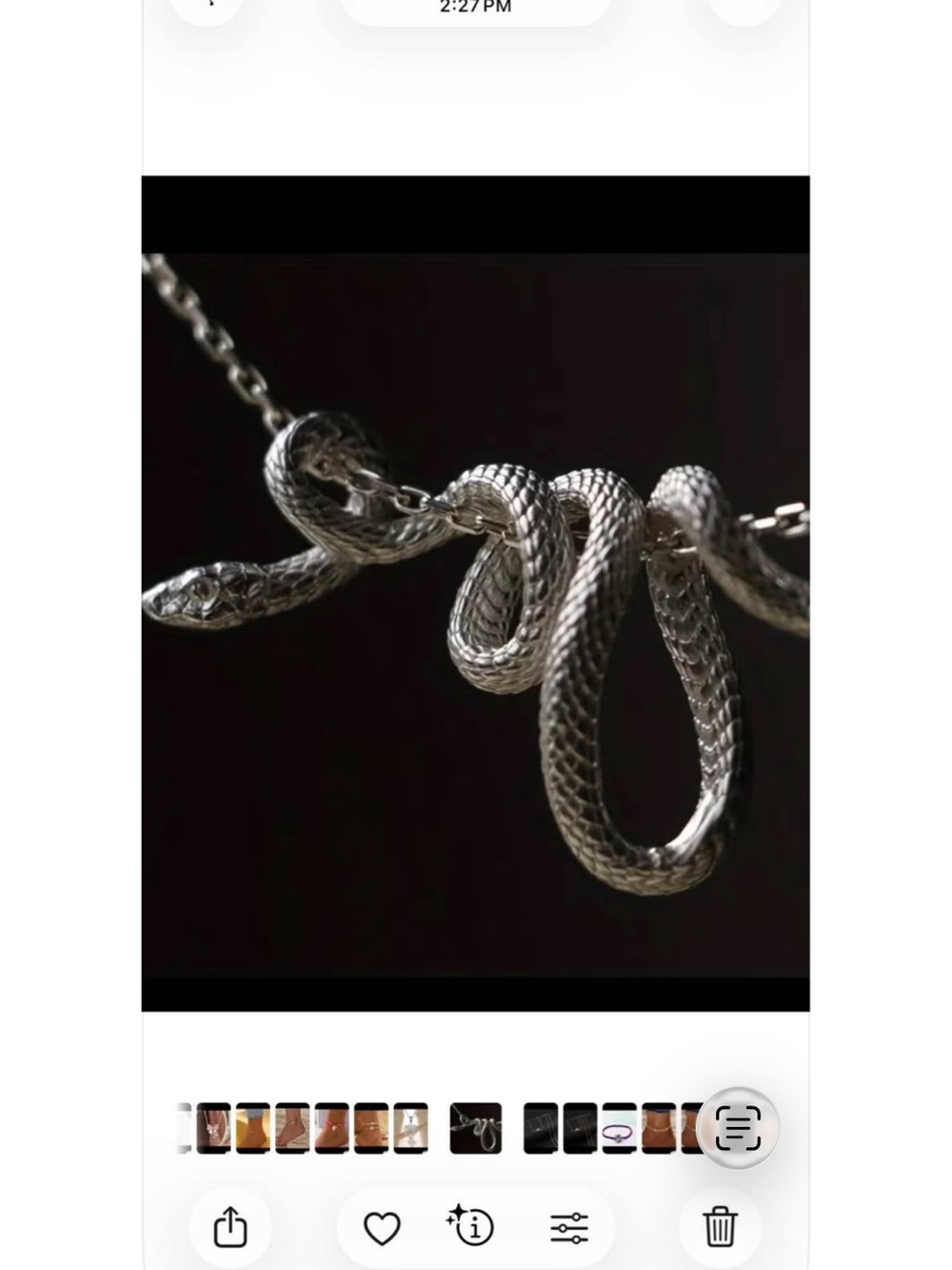 New. Delicate Egyptian Snake necklace